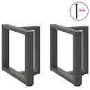 sofabordsben T-formet 2 stk. antracit 50x25x(42-43) cm stål