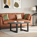 sofabordsben T-formet 2 stk. sort 60x25x(42-43) cm stål