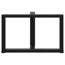 sofabordsben T-formet 2 stk. sort 60x25x(42-43) cm stål