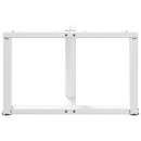 sofabordsben T-formet 2 stk. hvid 60x25x(42-43) cm stål