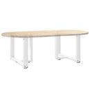 sofabordsben T-formet 2 stk. hvid 60x25x(42-43) cm stål