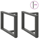 sofabordsben T-formet 2 stk. antracit 60x25x(42-43) cm stål