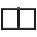 sofabordsben T-formet 2 stk. sort 70x25x(42-43) cm stål