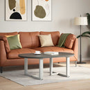 sofabordsben T-formet 2 stk. hvid 70x25x(42-43) cm stål