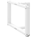 sofabordsben T-formet 2 stk. hvid 70x25x(42-43) cm stål
