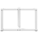 sofabordsben T-formet 2 stk. hvid 70x25x(42-43) cm stål
