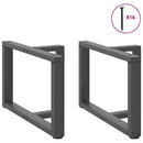 sofabordsben T-formet 2 stk. antracit 70x25x(42-43) cm stål