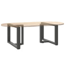 sofabordsben T-formet 2 stk. antracit 70x25x(42-43) cm stål