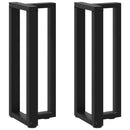 konsolbordben T-formet 2 stk. sort 25x28x(72-73) cm stål