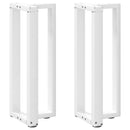 konsolbordben T-formet 2 stk. hvid 25x28x(72-73) cm stål