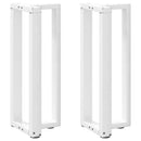 konsolbordben T-formet 2 stk. hvid 38x25x(72-73) cm stål