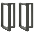 spisebordsben T-formet 2 stk. antracit 50x35x(72-73) cm stål