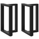 spisebordsben T-formet 2 stk. sort 60x35x(72-73) cm stål