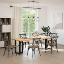 spisebordsben T-formet 2 stk. sort 60x35x(72-73) cm stål