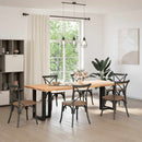 spisebordsben T-formet 2 stk. sort 60x35x(72-73) cm stål