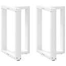 spisebordsben T-formet 2 stk. hvid 60x35x(72-73) cm stål