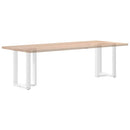 spisebordsben T-formet 2 stk. hvid 60x35x(72-73) cm stål