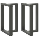 spisebordsben T-formet 2 stk. antracit 60x35x(72-73) cm stål