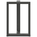 spisebordsben T-formet 2 stk. antracit 60x35x(72-73) cm stål