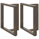 spisebordsben T-formet 2 stk. sort 70x35x(72-73) cm stål