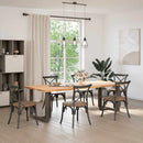 spisebordsben T-formet 2 stk. sort 70x35x(72-73) cm stål