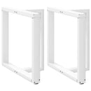 spisebordsben T-formet 2 stk. hvid 80x35x(72-73) cm stål