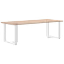spisebordsben T-formet 2 stk. hvid 80x35x(72-73) cm stål