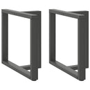 spisebordsben T-formet 2 stk. antracit 80x35x(72-73) cm stål