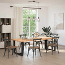 spisebordsben T-formet 2 stk. sort 90x35x(72-73) cm stål