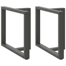 spisebordsben T-formet 2 stk. antracit 90x35x(72-73) cm stål