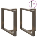spisebordsben T-formet 2 stk. sort 90x35x(72-73) cm stål