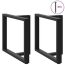 spisebordsben T-formet 2 stk. sort 100x35x(72-73) cm stål