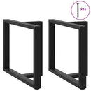 spisebordsben T-formet 2 stk. sort 100x35x(72-73) cm stål