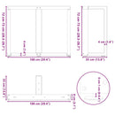 spisebordsben T-formet 2 stk. sort 100x35x(72-73) cm stål