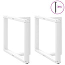 spisebordsben T-formet 2 stk. hvid 100x35x(72-73) cm stål