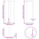 barbordsben T-formet 2 stk. hvid 40x35x(90-91) cm stål