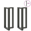 barbordsben T-formet 2 stk. antracit 40x35x(90-91) cm stål