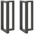barbordsben T-formet 2 stk. antracit 40x35x(90-91) cm stål