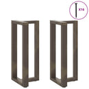 barbordsben T-formet 2 stk. sort 40x35x(90-91) cm stål