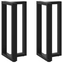 barbordsben T-formet 2 stk. sort 50x35x(90-91) cm stål
