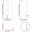 barbordsben T-formet 2 stk. hvid 50x35x(90-91) cm stål