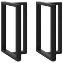 barbordsben T-formet 2 stk. sort 60x35x(90-91) cm stål