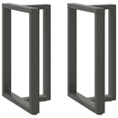 barbordsben T-formet 2 stk. antracit 60x35x(90-91) cm stål