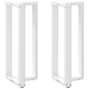 barbordsben T-formet 2 stk. hvid 40x35x(100-101) cm stål