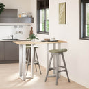 barbordsben T-formet 2 stk. hvid 40x35x(100-101) cm stål