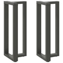 barbordsben T-formet 2 stk. antracit 40x35x(100-101) cm stål