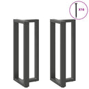 barbordsben T-formet 2 stk. antracit 40x35x(100-101) cm stål