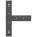 barbordsben T-formet 2 stk. antracit 40x35x(100-101) cm stål