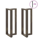 barbordsben T-formet 2 stk. sort 40x35x(100-101) cm stål