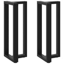 barbordsben T-formet 2 stk. sort 50x35x(100-101) cm stål